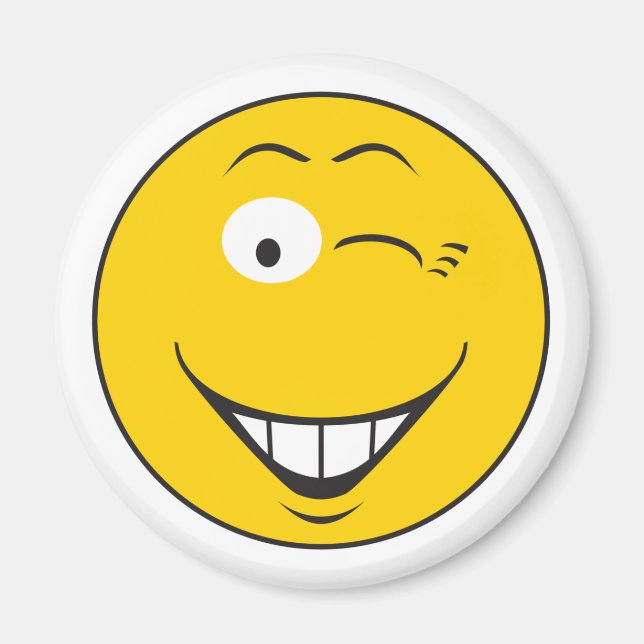 Zwinkerndes Gesicht Magnet (Vorne)