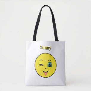 Zwinkerndes glückliches Gesicht Emoji Tasche