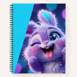 Zwinkerndes lila Kaninchen Notizbuch