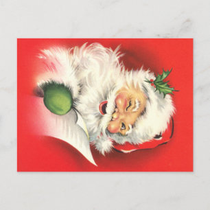 Zwinkerndes Vintage Weihnachtsmann Weihnachten Pos