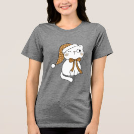 Zwinkerndes Winterkatze Tri-Blend Shirt