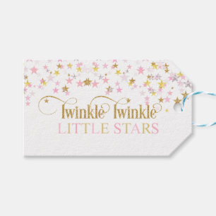 Zwinkle Kleine Sterne Zwillings-Baby-Party Pink Go Geschenkanhänger