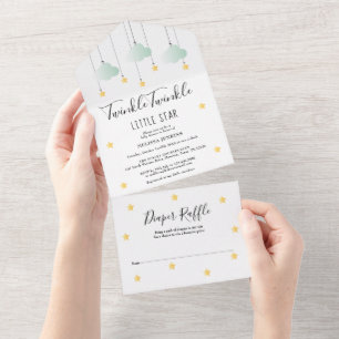 Zwinkle Zwinkle neutrale Babyparty All In One Einladung
