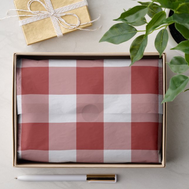 Zwirn-Papier für das Muster Rot und Weiß Gingham Seidenpapier (Geschenk)