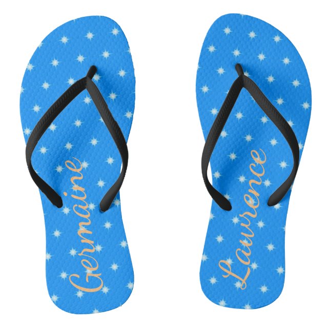 Zwirnen von Sternen auf Blau oder Ihrer Farbe Flip Flops (Fußbett)