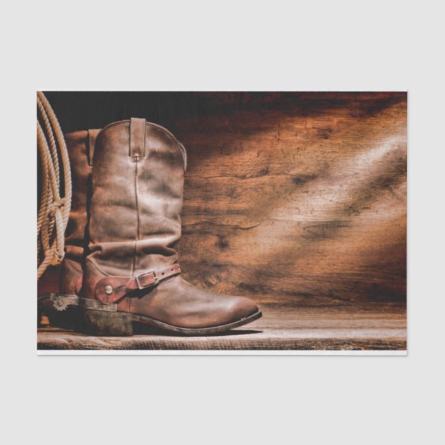 Zwirnholz Rusti, Wrapper Cowboy Stiefel Seidenpapier (Vorderseite)