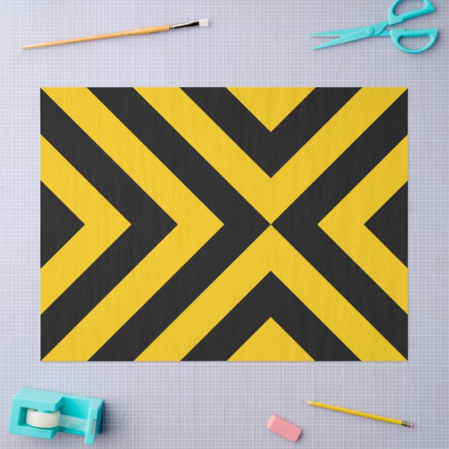 Zwirnpapier aus Gelb und Schwarz Seidenpapier (Basteln)