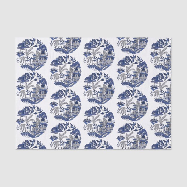 Zwirnpapier für blaues Willow Design Seidenpapier (Vorderseite)