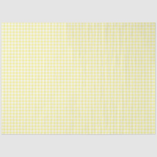Zwirnpapier für Gelb und Weiß-Gingham-Muster Seidenpapier (Vorderseite)
