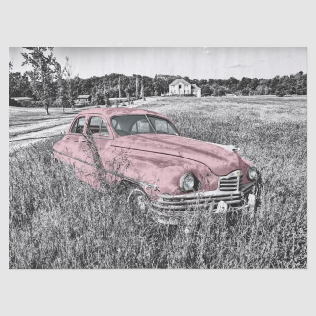 Zwirnpapier für rosa Fahrzeuge Seidenpapier (Vorderseite)