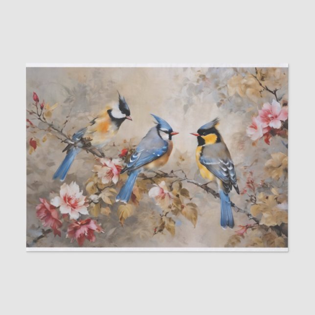 Zwirnpapier für Vögel und Branchen Seidenpapier (Vorderseite)