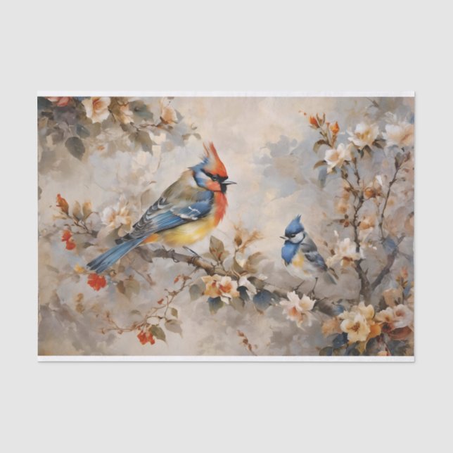 Zwirnpapier für Vögel und Branchen Seidenpapier (Vorderseite)