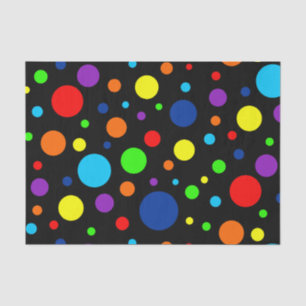 Zwirnpapier mit schwarzen Rainbow-Spots Seidenpapier