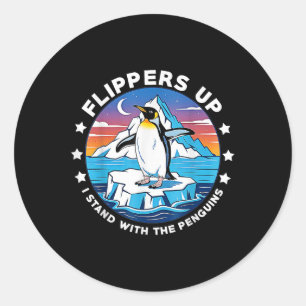 Zwirnsteine, die ich mit den Pinguinen halte Runder Aufkleber