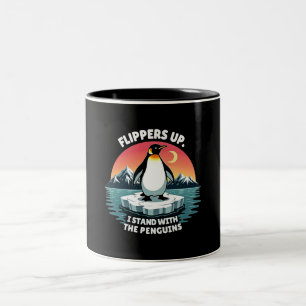 Zwirnsteine, die ich mit den Pinguinen halte Zweifarbige Tasse