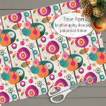 Zwirntpapier für lustige und farbenfrohe Kreise Seidenpapier<br><div class="desc">Farbenfrohe runde Formen in Orange, Türkis, Fuchsien, Hellrosa und Grün schaffen ein modernes Design im Storybook-Stil, das sich besonders für Geschenke, DecoPage und vieles mehr eignet! Ein buntes geometrisches Muster wie dieses funktioniert zu Weihnachten und Geburtstagen!</div>