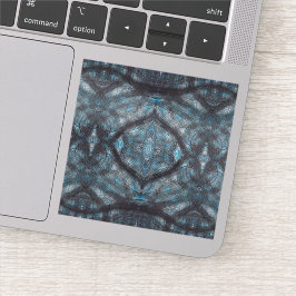 Zwischen Blau abstrakte Aquarellkunst Aufkleber