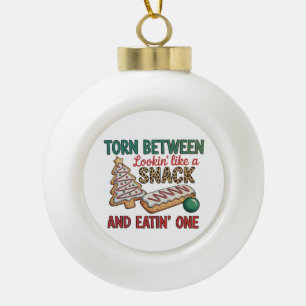 Zwischen dem Aussehen wie ein Snack und dem Verzeh Keramik Kugel-Ornament