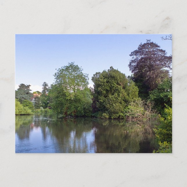 Zwischen den Inseln, Roath Park Lake, Cardiff. Postkarte (Vorderseite)