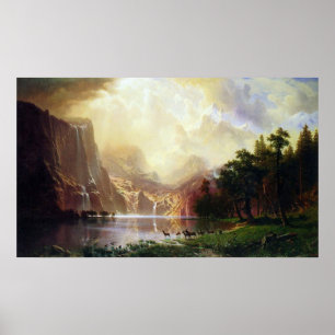 Zwischen den Sierra Nevada Bergen von Bierstadt Poster