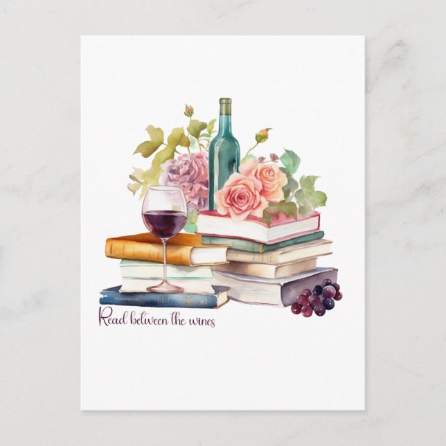 Zwischen den Weinen lesen Postkarte (Vorderseite)