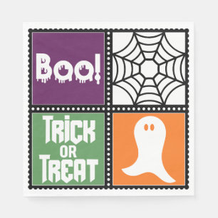 Zwischen Design mit Trick oder Treat, Boo und Geis Serviette