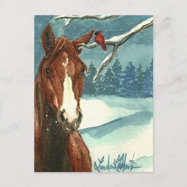 Zwischen Freunden Wildpferd Post Card Postkarte (Vorderseite)