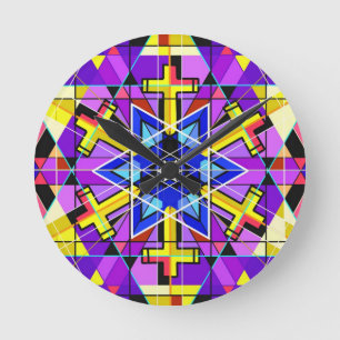 Zwischen Glaubensrichtungen Runde Wanduhr