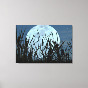 Zwischen Mond und Sumpf-Leinwand-Kunst-Druck Leinwanddruck