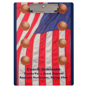 Zwischenablage, amerikanische Flagge, Basketballtr Klemmbrett