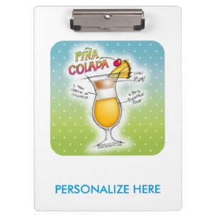 ZWISCHENABLAGE - PINA COLADA REZEPT COCKTAIL KUNST KLEMMBRETT