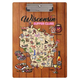 Zwischenablage - Wisconsin Supper Club Karte Klemmbrett