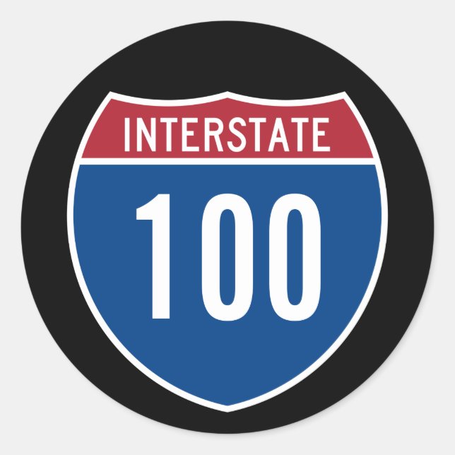 Zwischenstaat 100 runder aufkleber (Vorderseite)