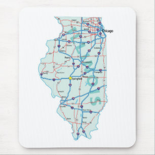 Zwischenstaatliche Karte Mousepad Illinois