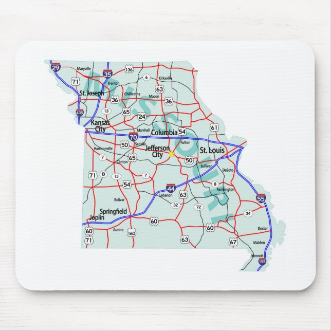 Zwischenstaatliche Karte Mousepad Missouris (Vorne)