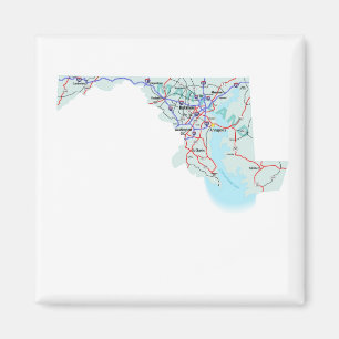 Zwischenstaatlicher Karten-Magnet Marylands Magnet