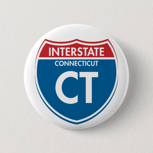 Zwischenstaatliches Connecticut CT Button (Vorderseite)