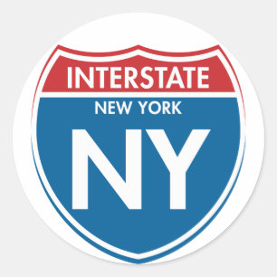 Zwischenstaatliches New York NY Runder Aufkleber
