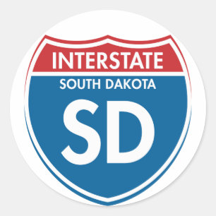 Zwischenstaatliches South Dakota Sd Runder Aufkleber