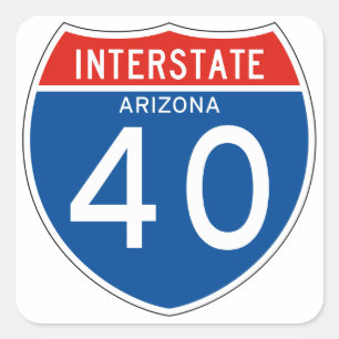 Zwischenstaatliches Zeichen 40 - Arizona Quadratischer Aufkleber