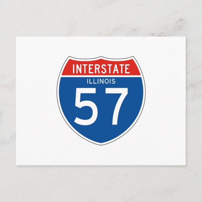 zwischenstaatliches Zeichen 57 - Illinois Postkarte (Vorderseite)