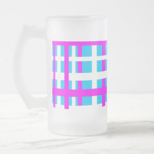 Zwischenverriegelung Streifen Weißrosa hellblau Mattglas Bierglas