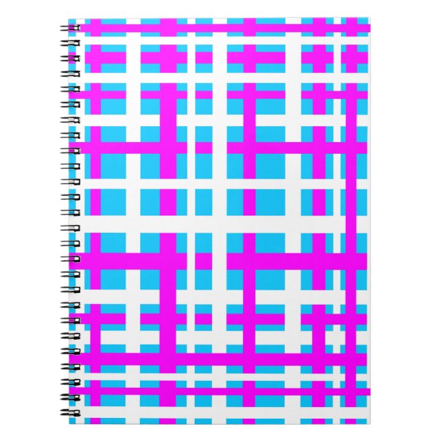 Zwischenverriegelung Streifen Weißrosa hellblau Notizblock (Vorderseite)