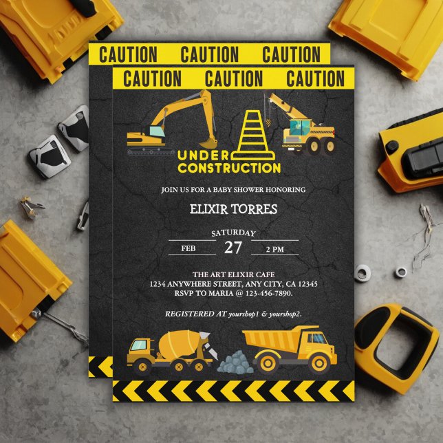 Zwischenwand im Bau Kinderdusche Einladung (Von Creator hochgeladen)