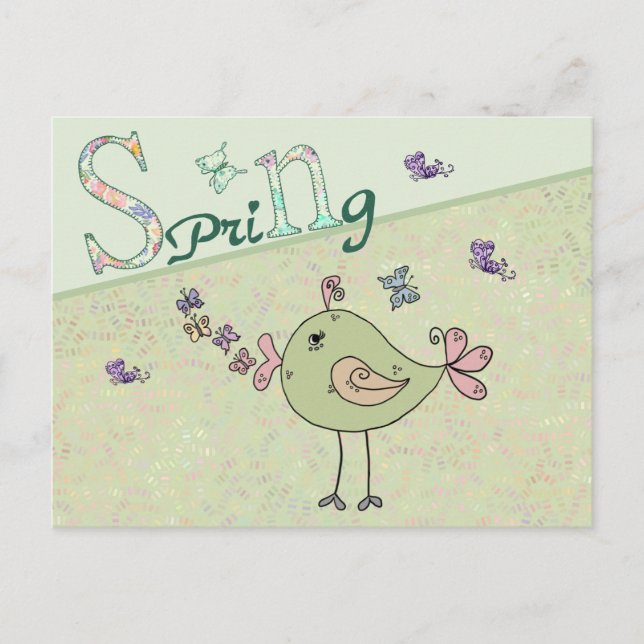 Zwitschern im Frühling Postkarte (Vorderseite)