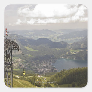 zwoelferhorn, wolfgangsee, Salzburg, salzburger Quadratischer Aufkleber