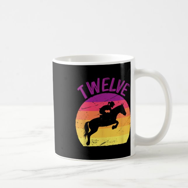 Zwölf 12. Geburtstagsparty - Pferdereiten R Kaffeetasse (Rechts)
