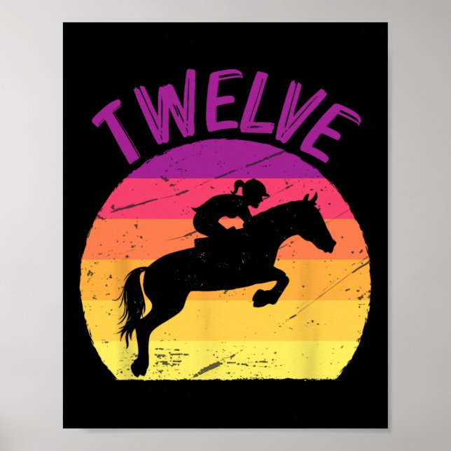 Zwölf 12. Geburtstagsparty - Pferdereiten R Poster (Vorne)