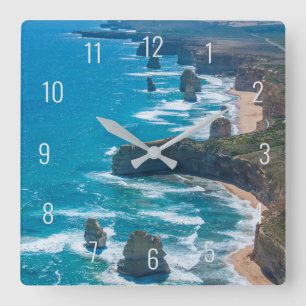 Zwölf Apostel der Great Ocean Road Air Quadratische Wanduhr