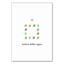 Zwölf Dollar Zeichen Anzahl Flashcards